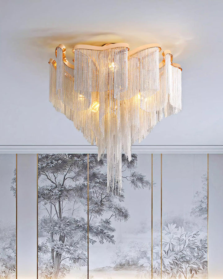 Modern Fringed Taklampa