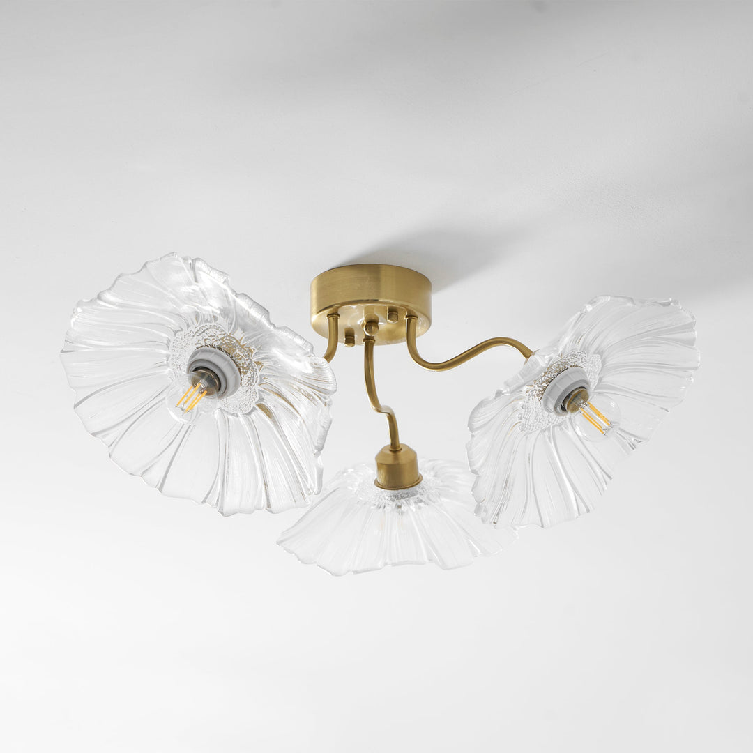 Lotus Leaf Glass Ceiling Lamp