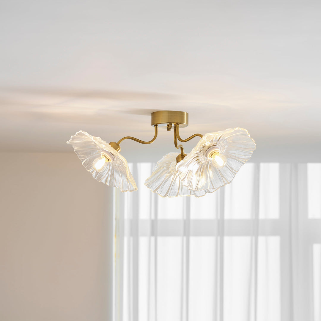 Lotus Leaf Glass Ceiling Lamp
