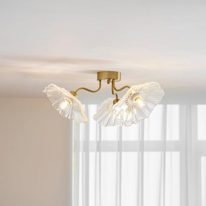 Lotus Leaf Glass Ceiling Lamp