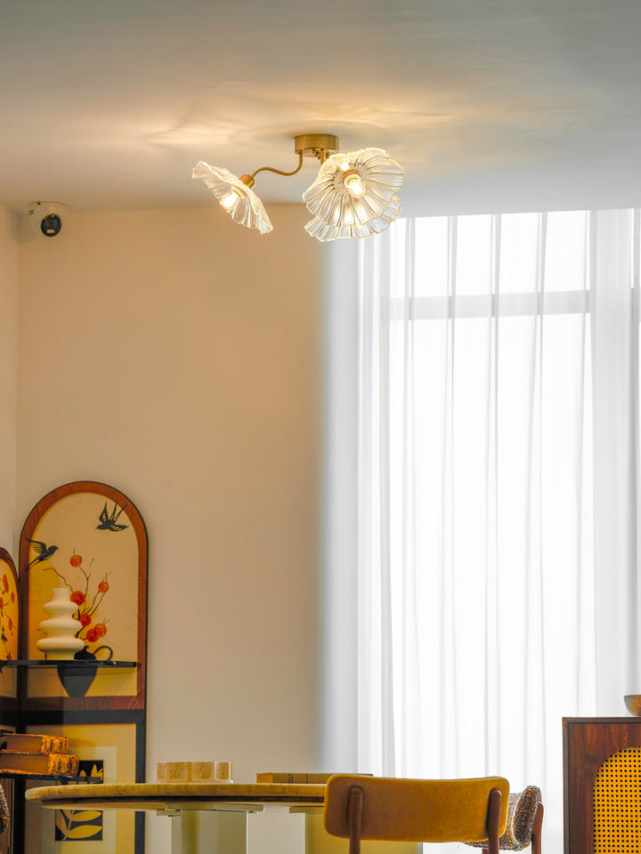 Lotus Leaf Glass Ceiling Lamp
