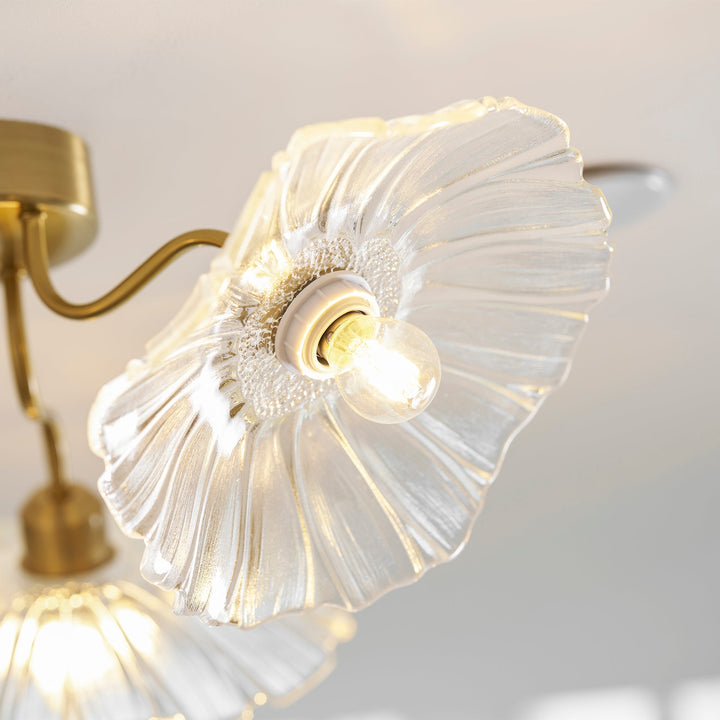 Lotus Leaf Glass Ceiling Lamp