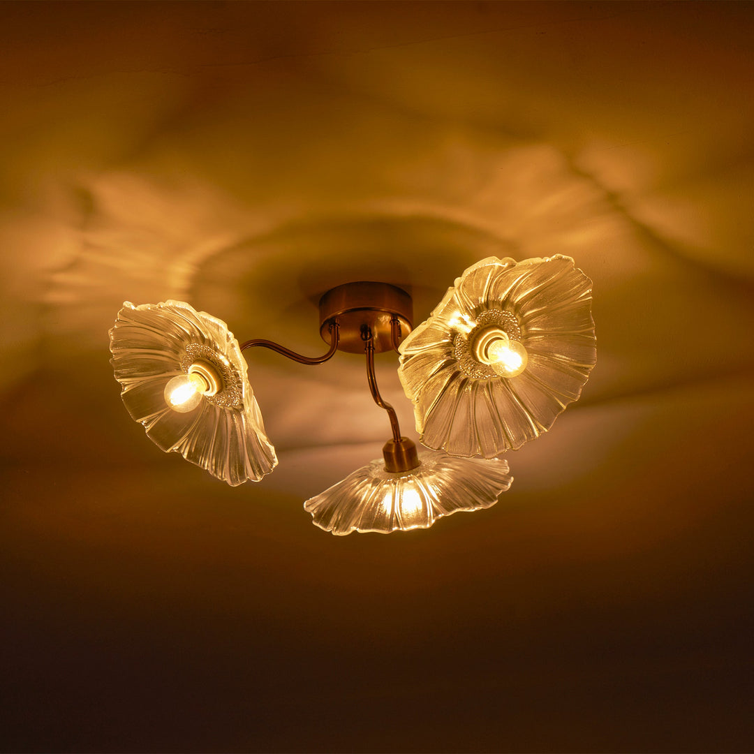 Lotus Leaf Glass Ceiling Lamp