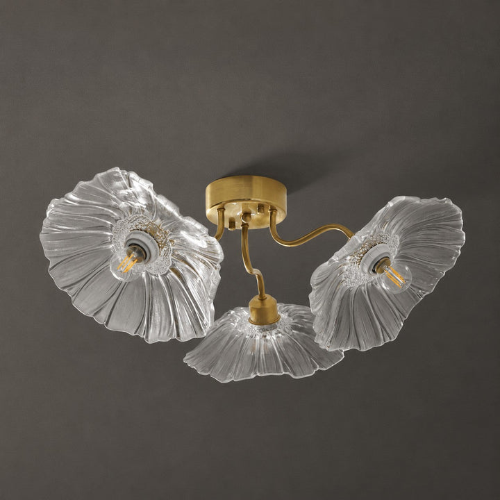Lotus Leaf Glass Ceiling Lamp
