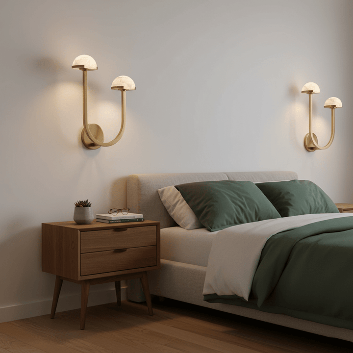 Svamp Alabaster Vägglampa