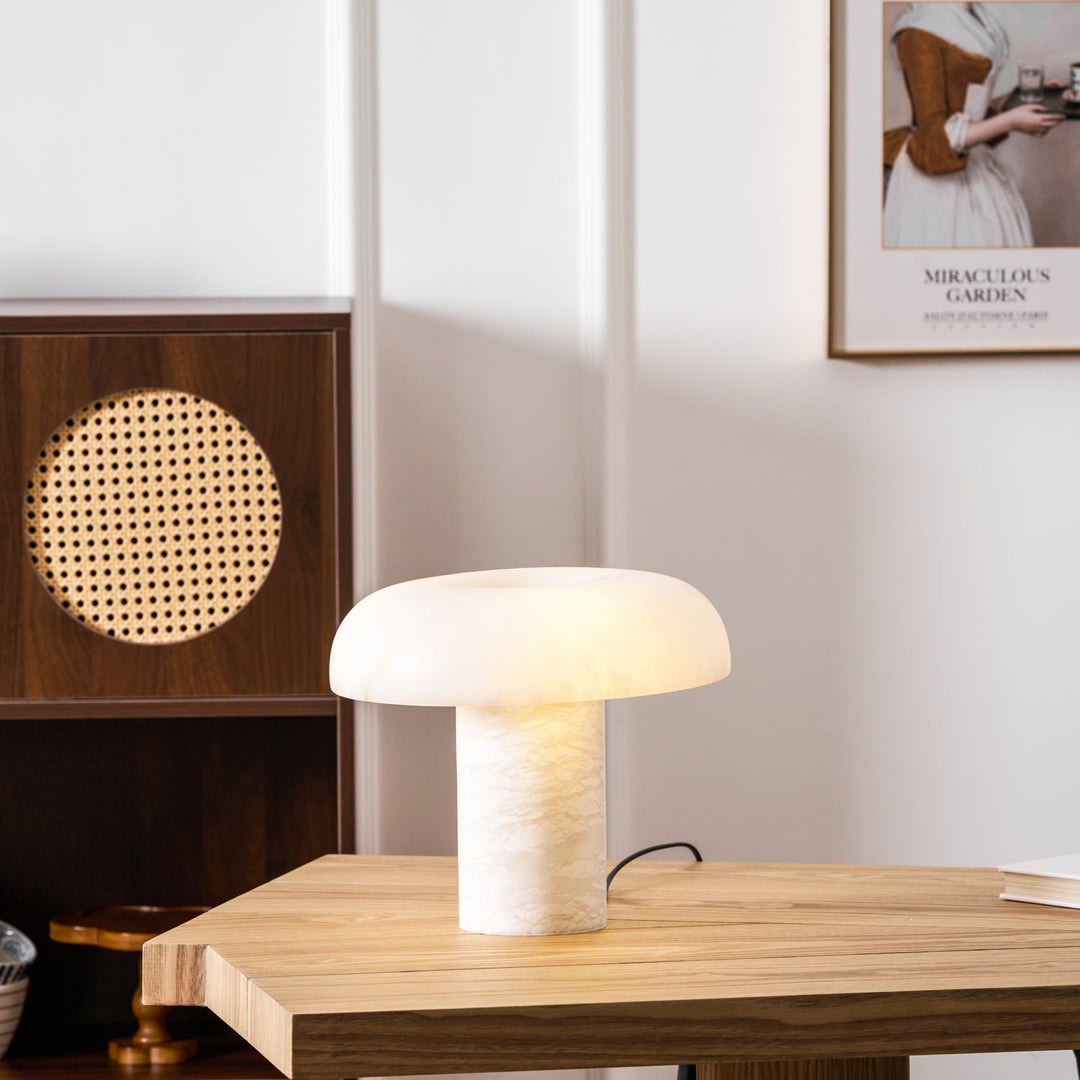 Svamp Typ Alabaster Bordslampa
