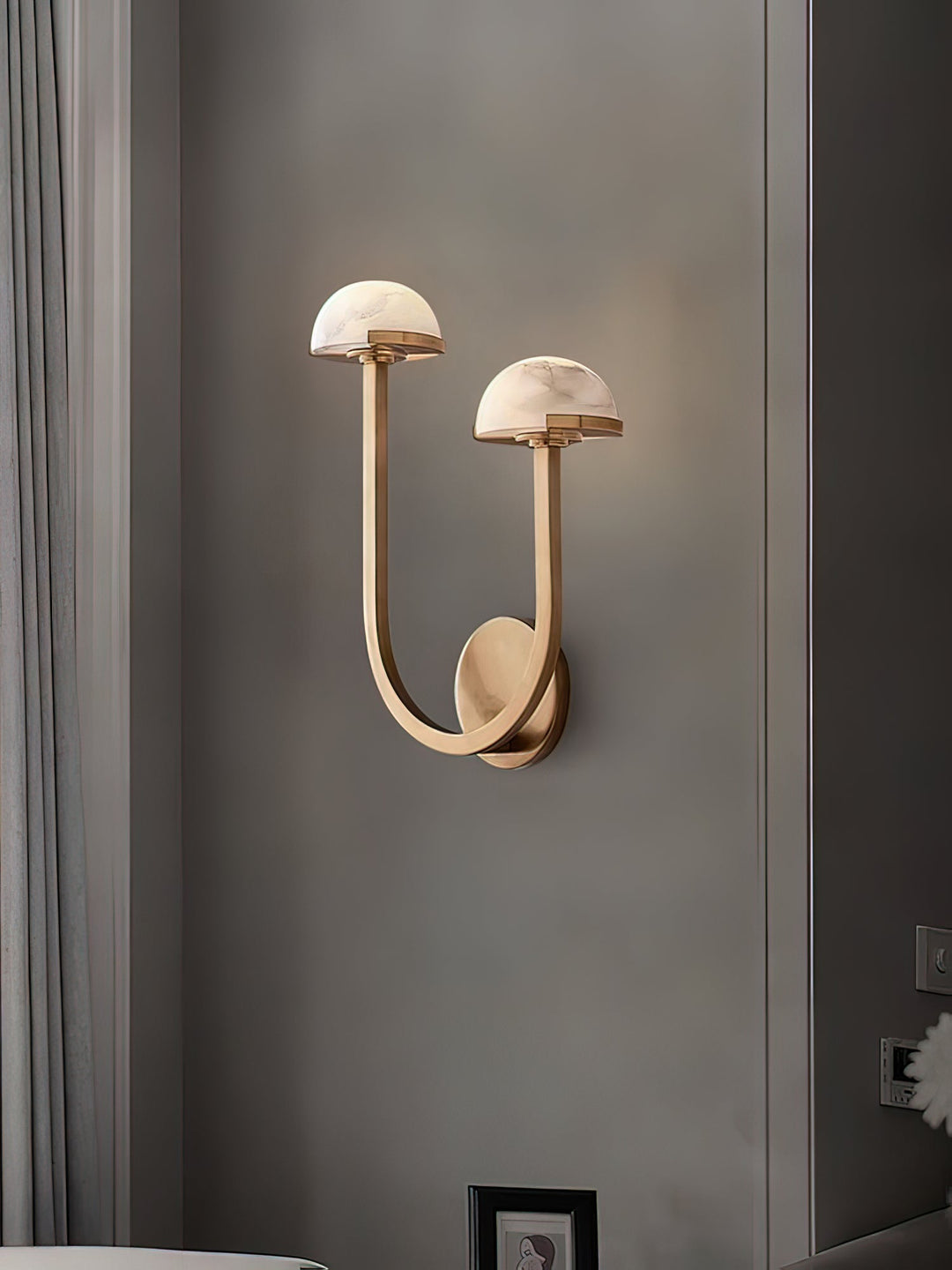 Svamp Alabaster Vägglampa