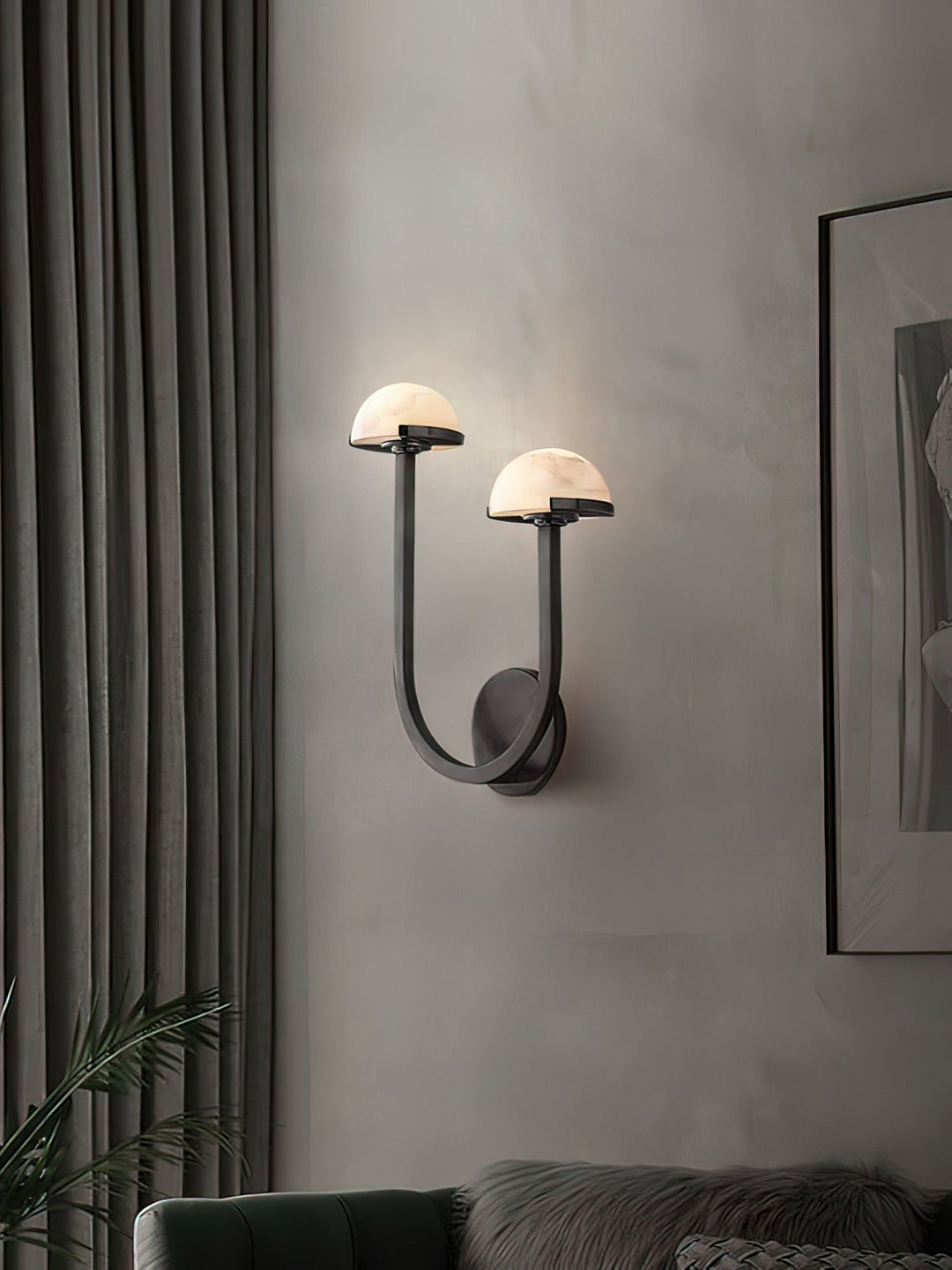 Svamp Alabaster Vägglampa