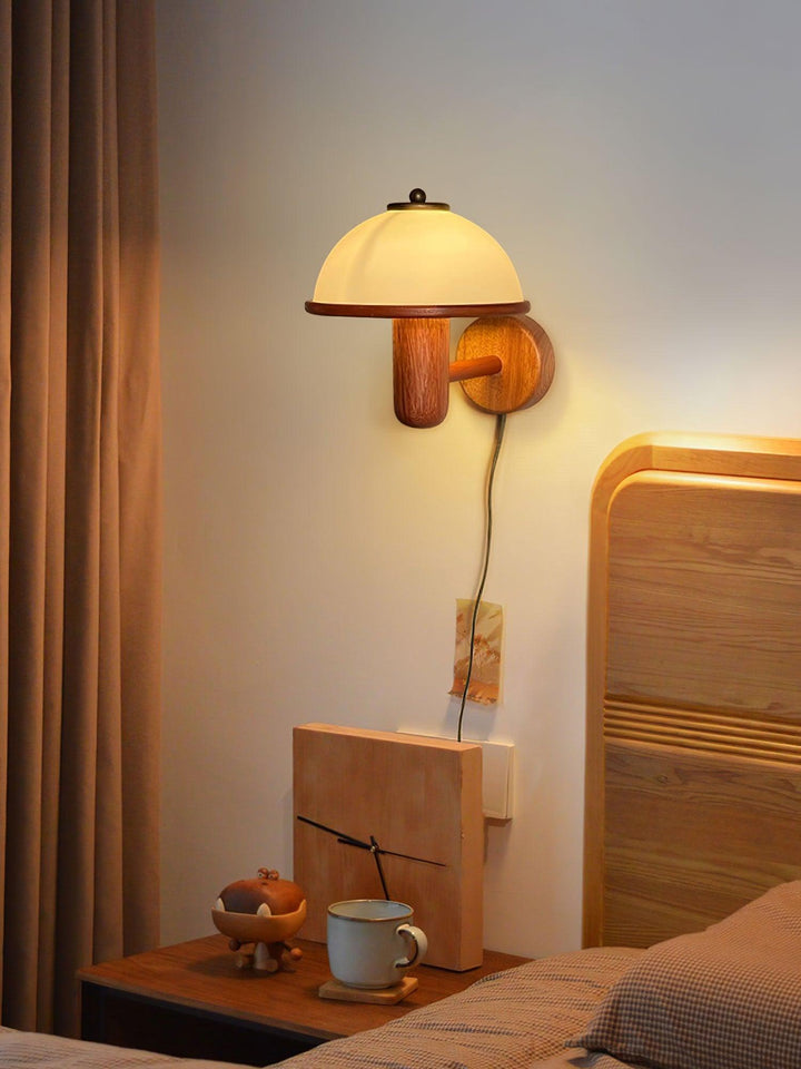 Svamp Trä Vägglampa