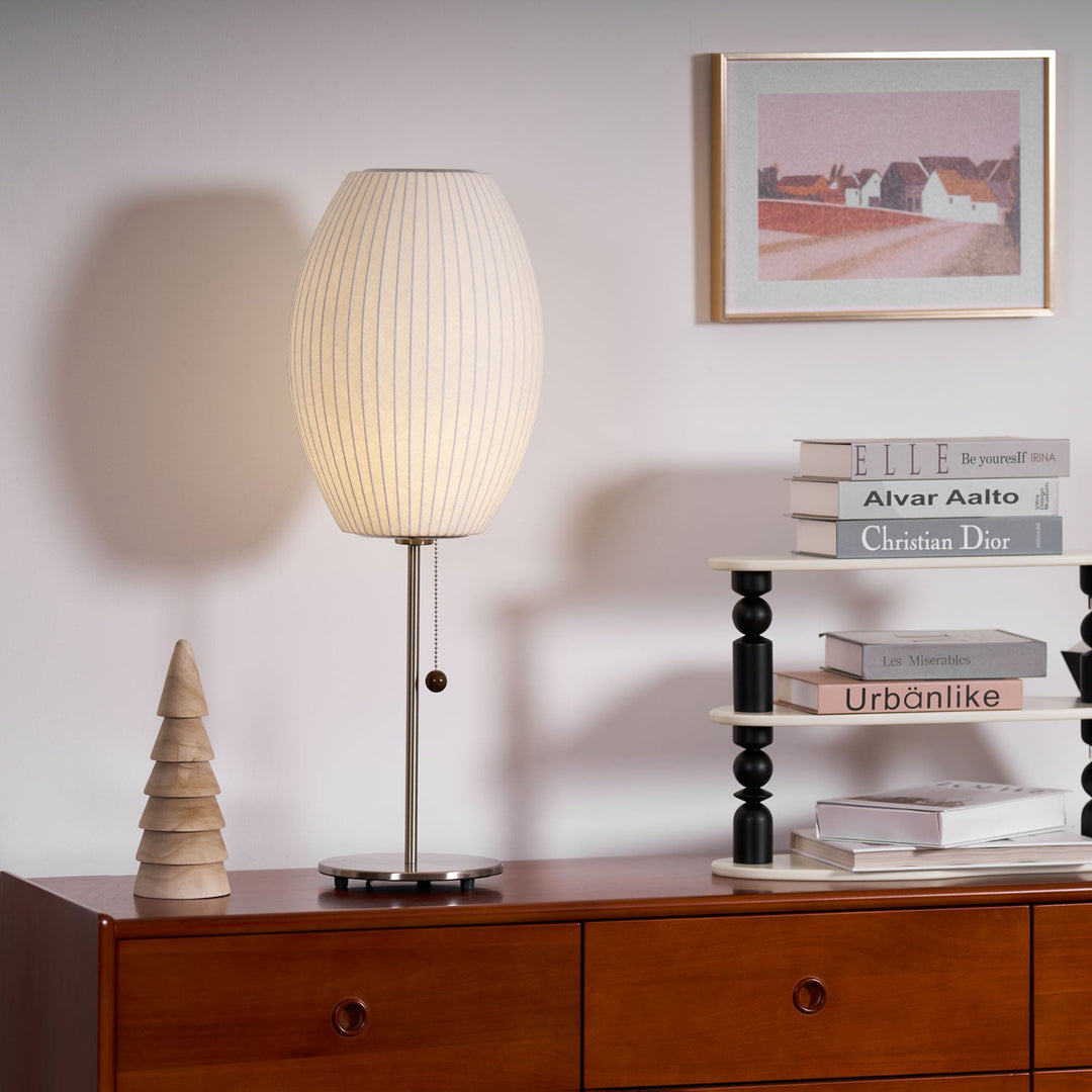 Faux Silk Bubble Bordslampa