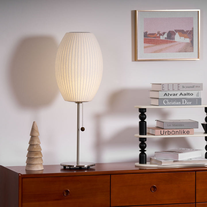 Faux Silk Bubble Bordslampa