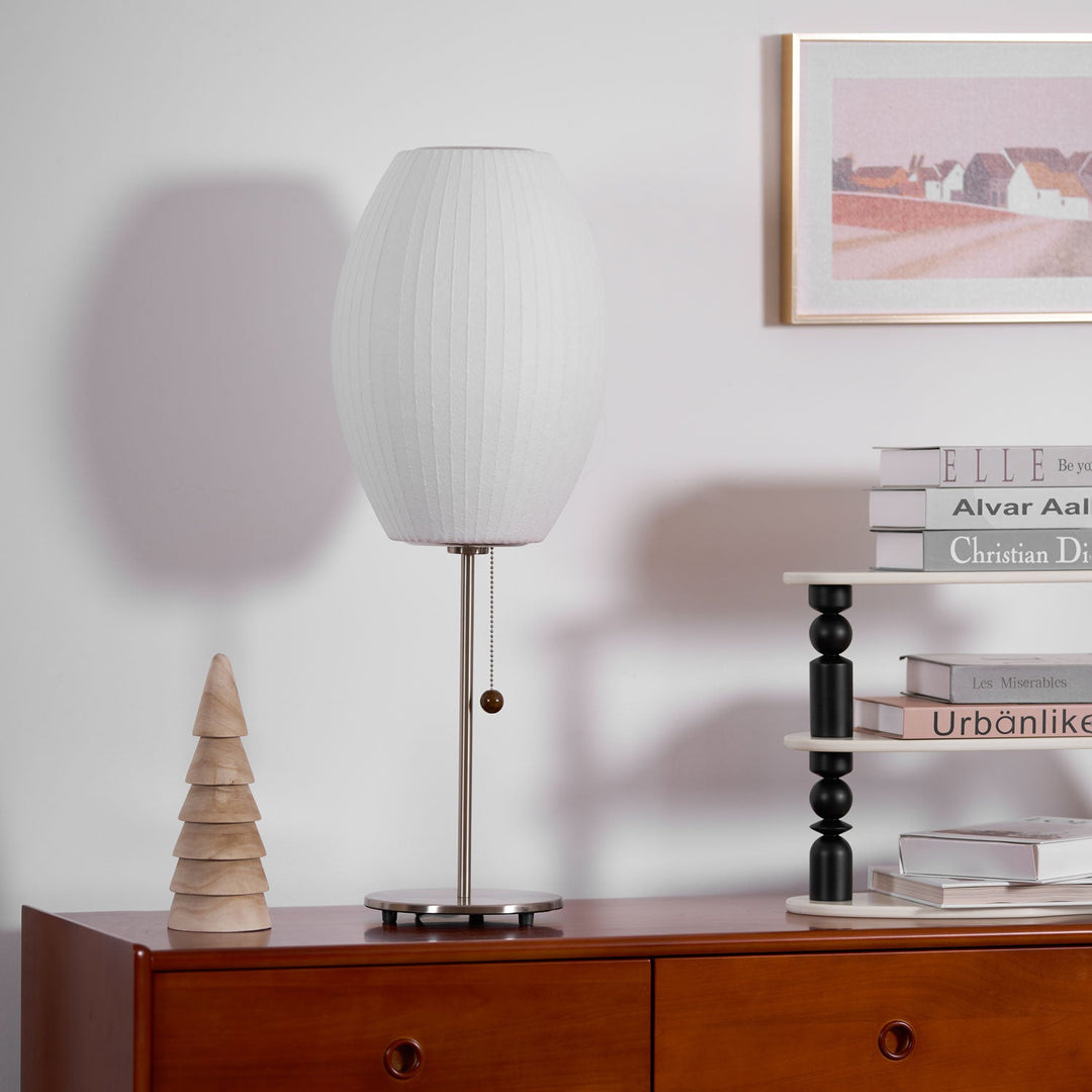 Faux Silk Bubble Bordslampa