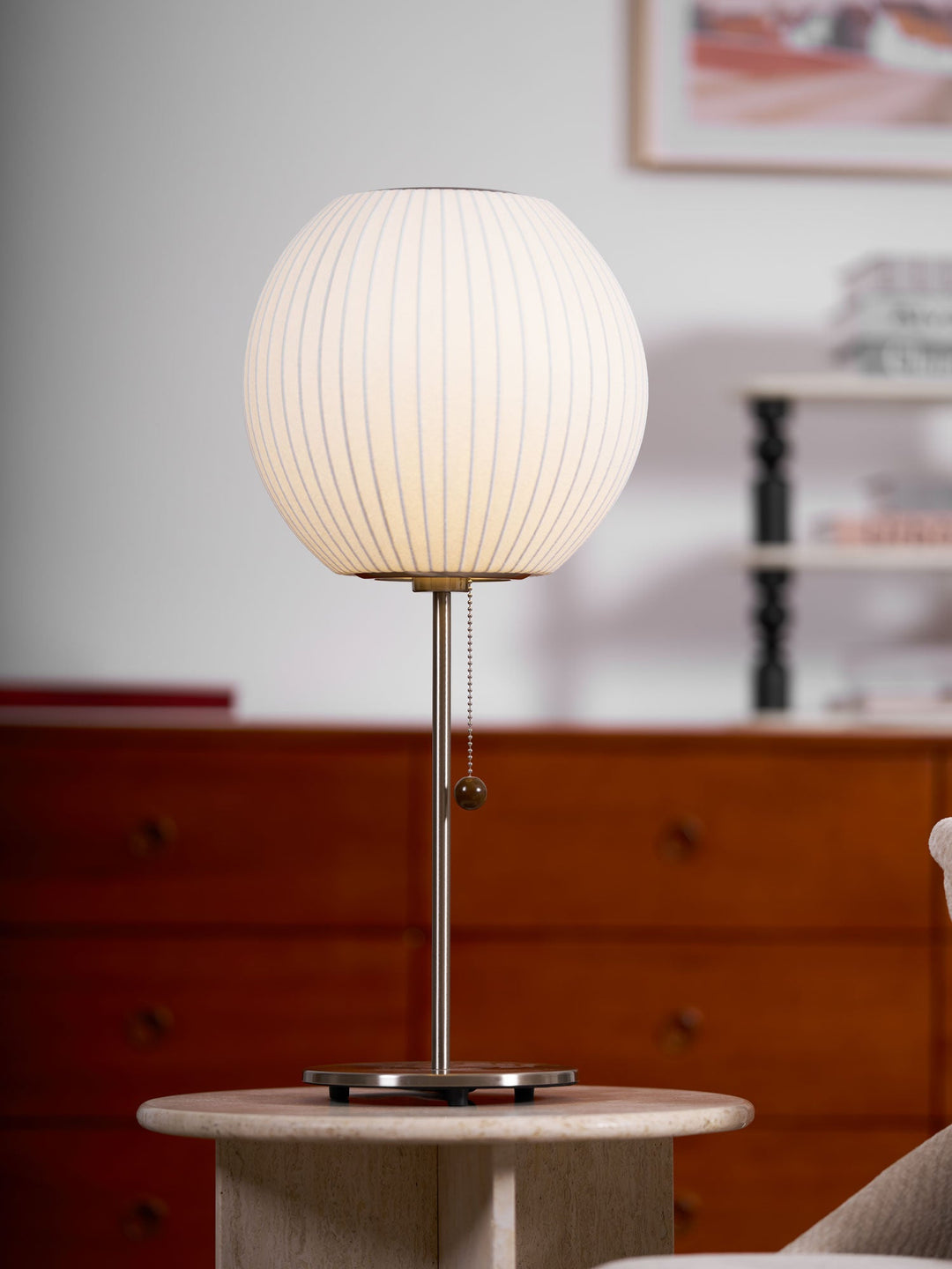 Faux Silk Bubble Bordslampa
