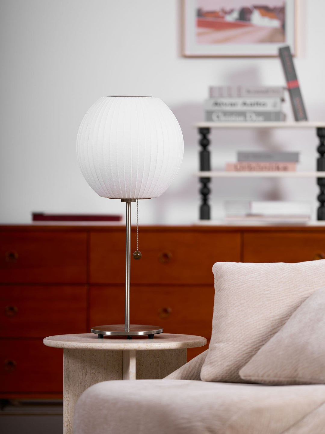 Faux Silk Bubble Bordslampa