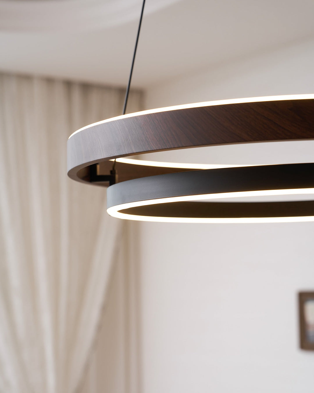 Trä Halo Pendellampa