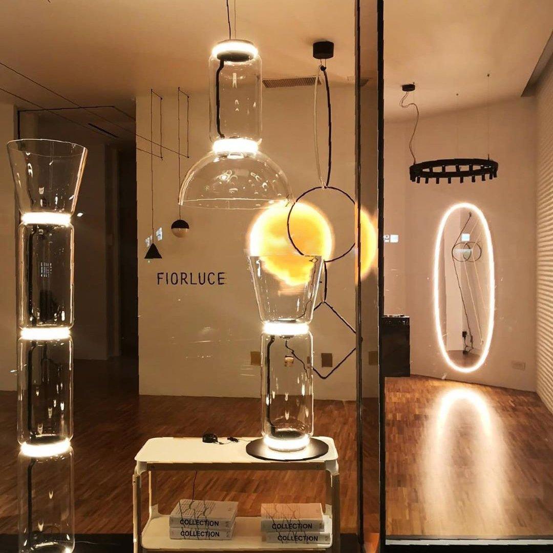 Bambu Glas Golvlampa