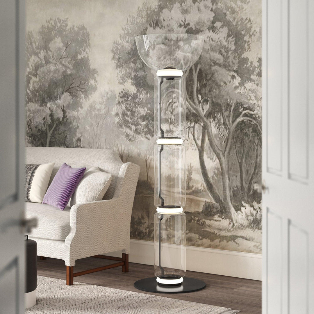 Bambu Glas Golvlampa