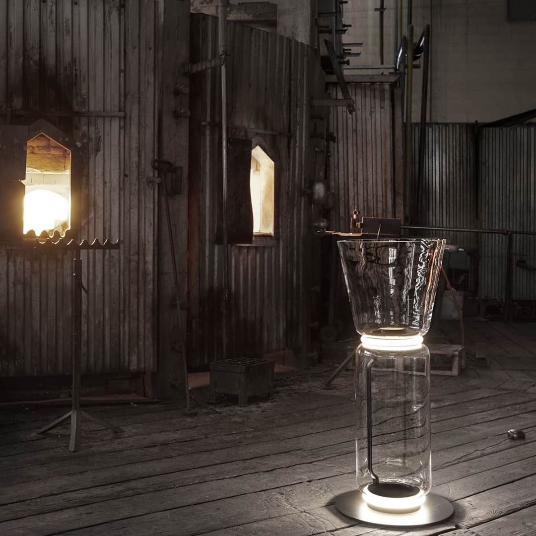 Bambu Glas Golvlampa