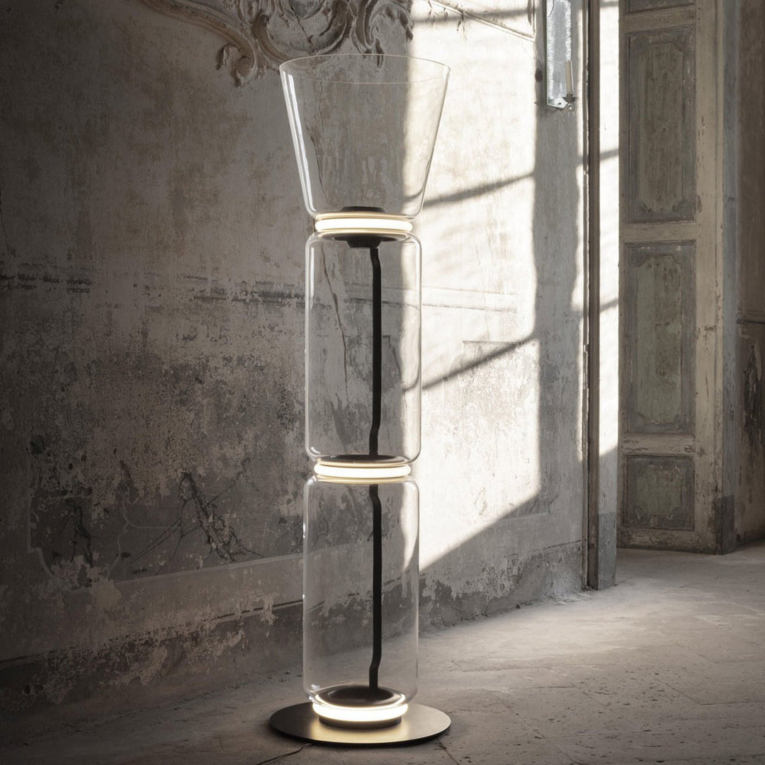 Bambu Glas Golvlampa