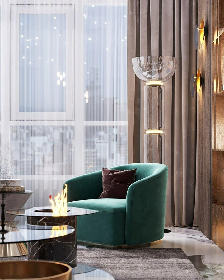 Bambu Glas Golvlampa