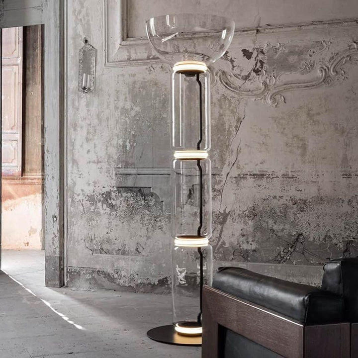 Bambu Glas Golvlampa