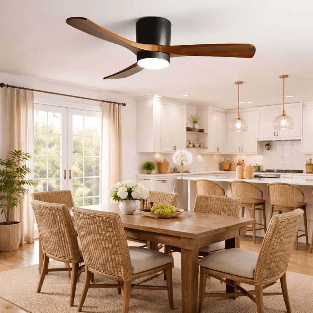 Nordisk Trä Takfläkt Lampa