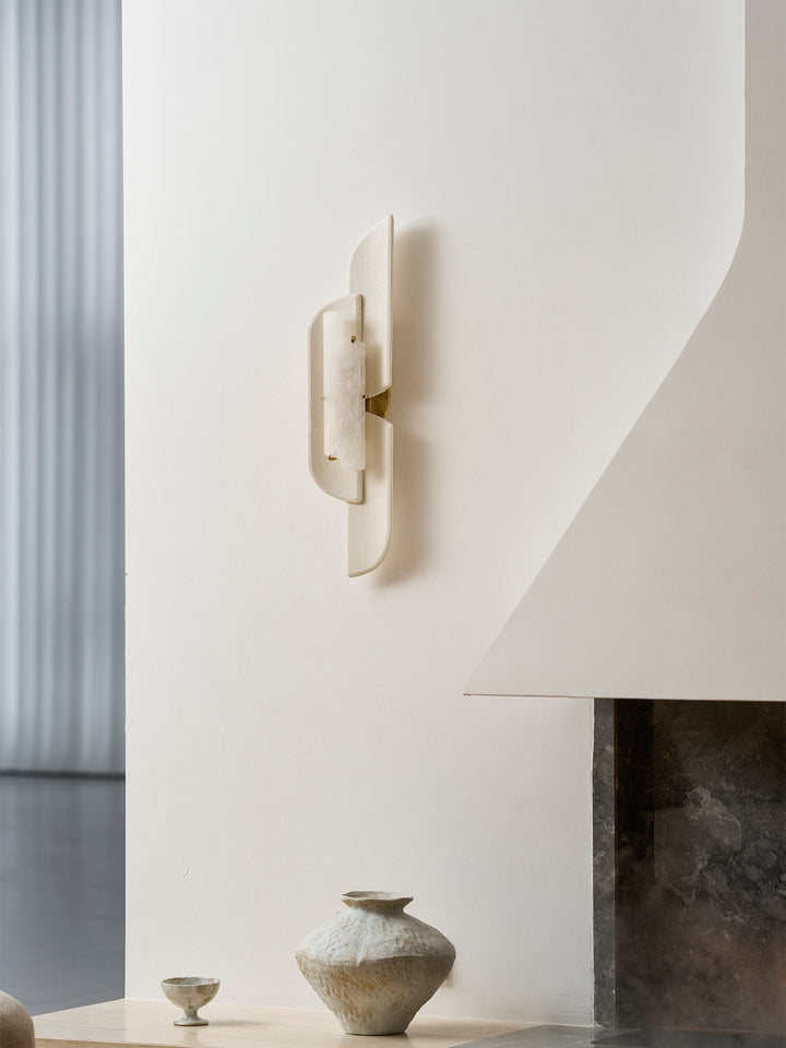 Skulpterad Alabaster Vägglampa