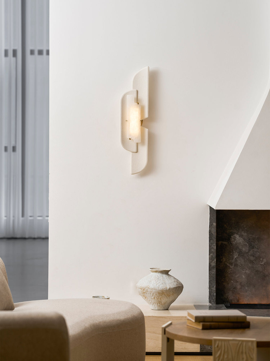 Skulpterad Alabaster Vägglampa