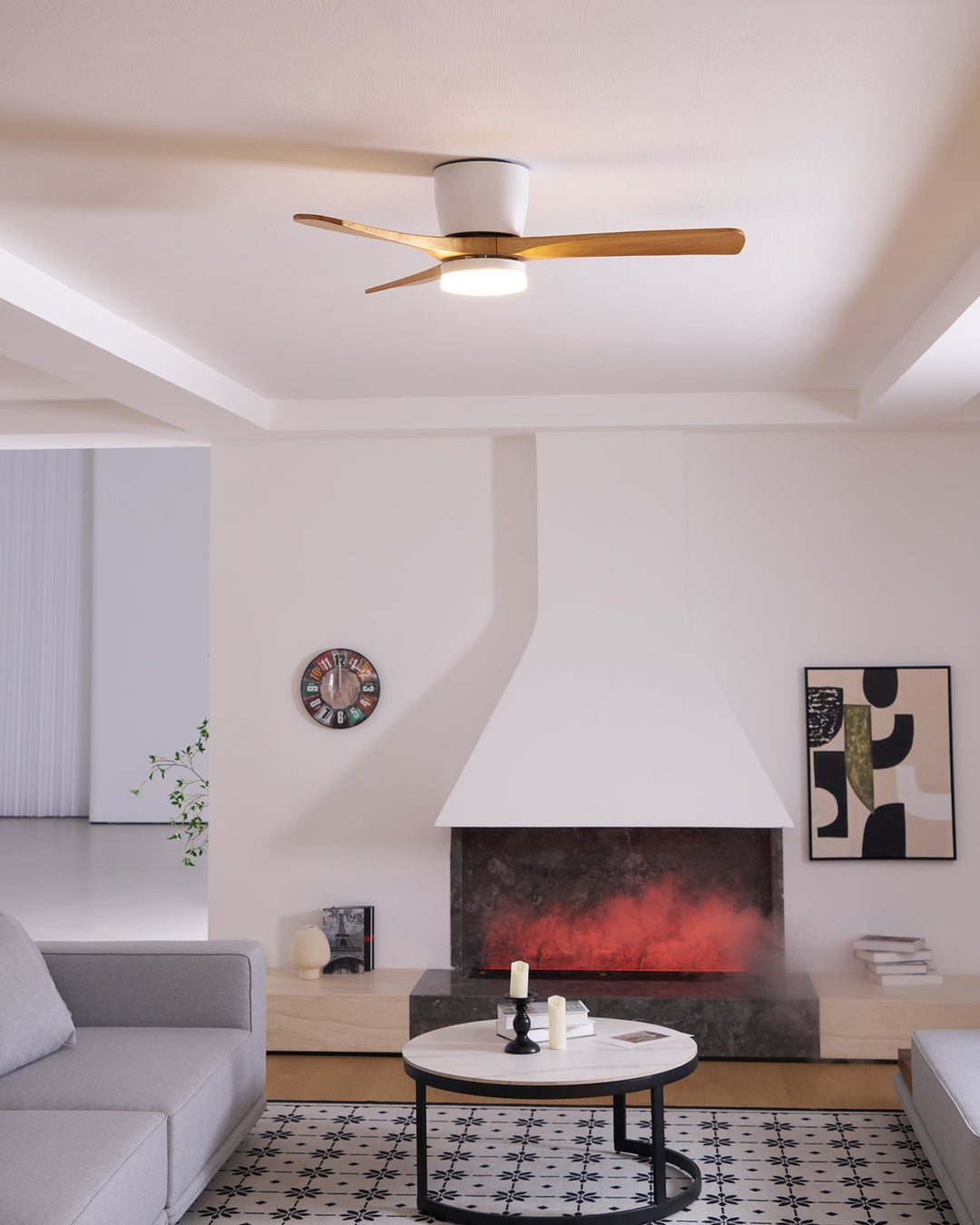 Nordisk Trä Takfläkt Lampa