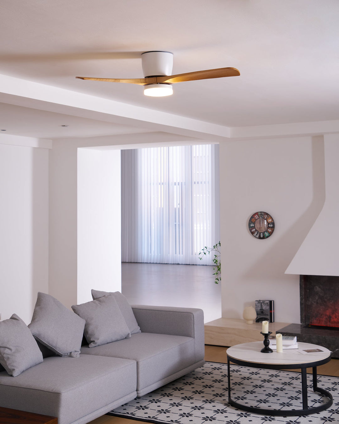 Nordisk Trä Takfläkt Lampa