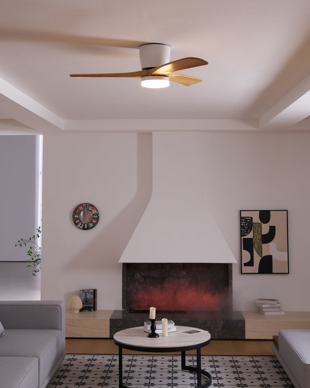 Nordisk Trä Takfläkt Lampa
