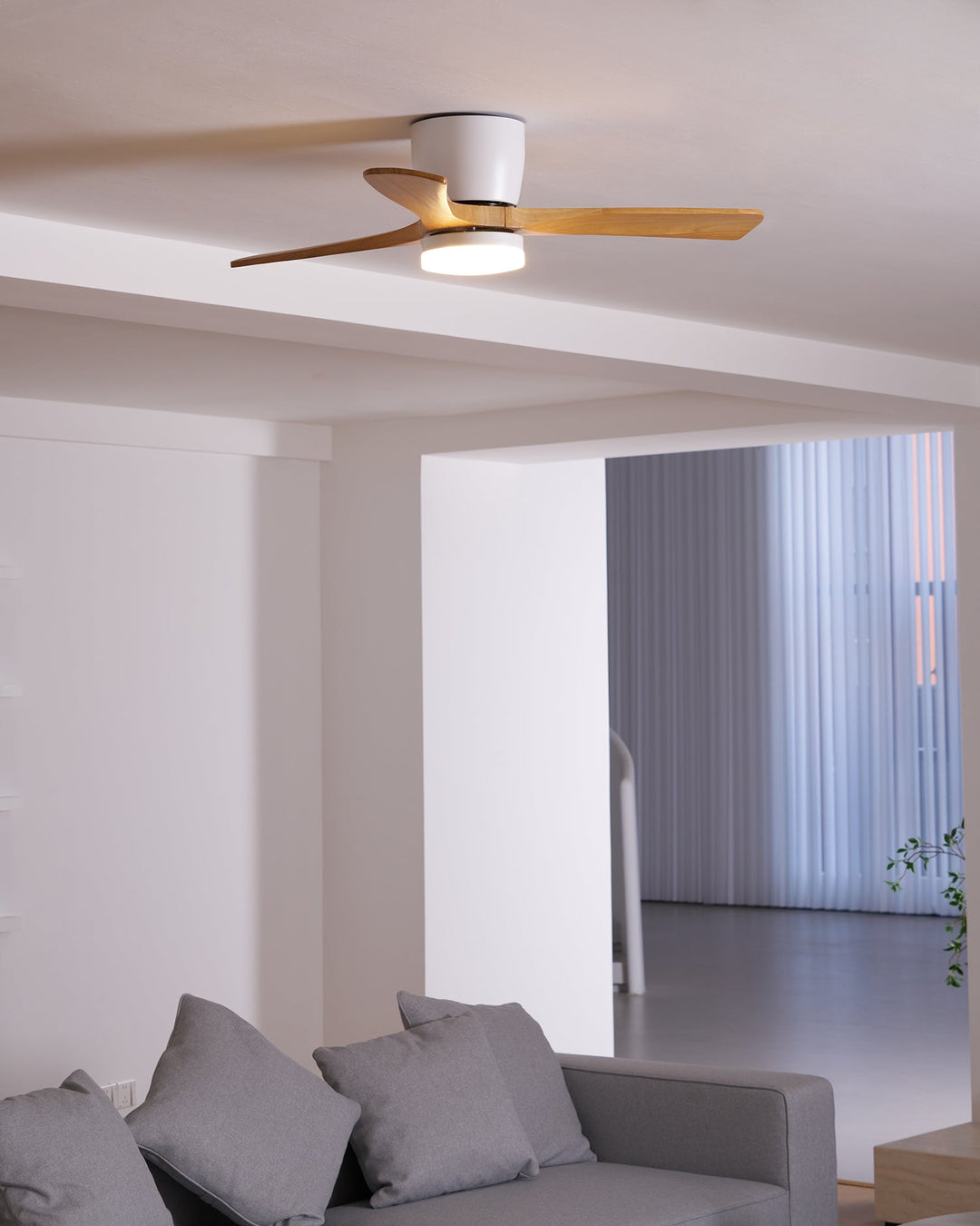 Nordisk Trä Takfläkt Lampa