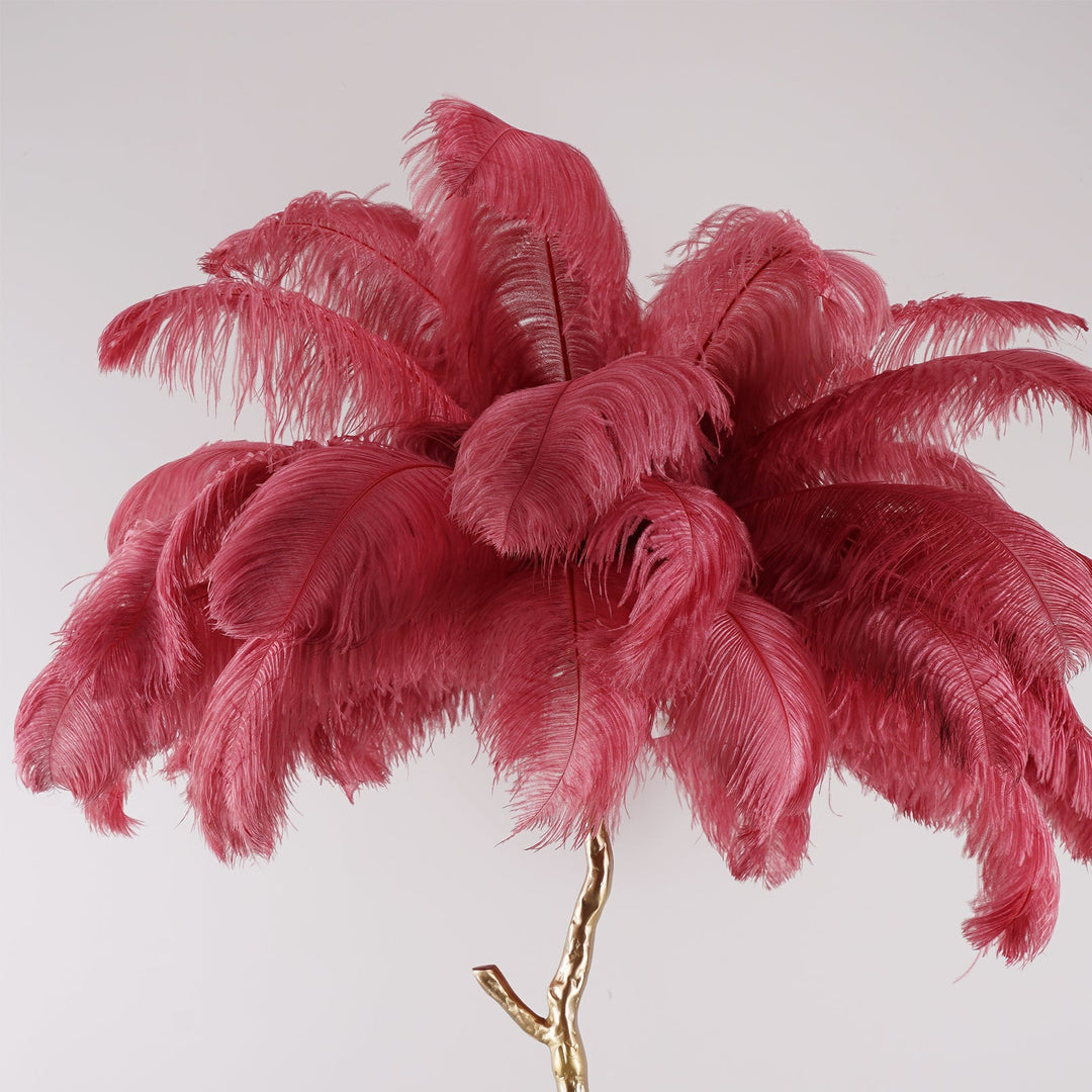Strutsfjäder Golvlampa i Mässing