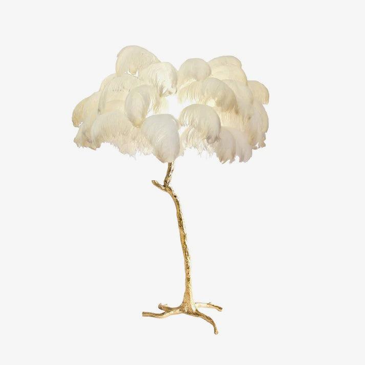 Strutsfjäder Golvlampa i Mässing