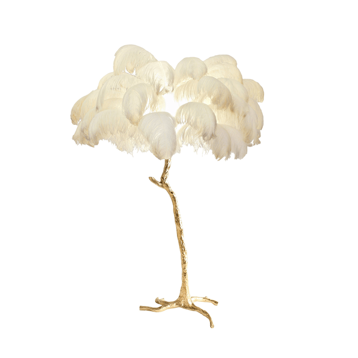 Strutsfjäder Golvlampa i Mässing