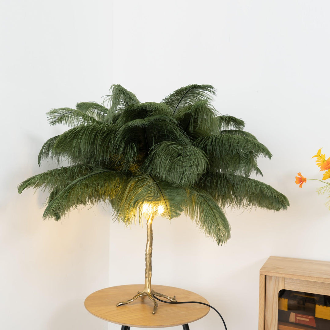 Strutsfjäder Bordslampa