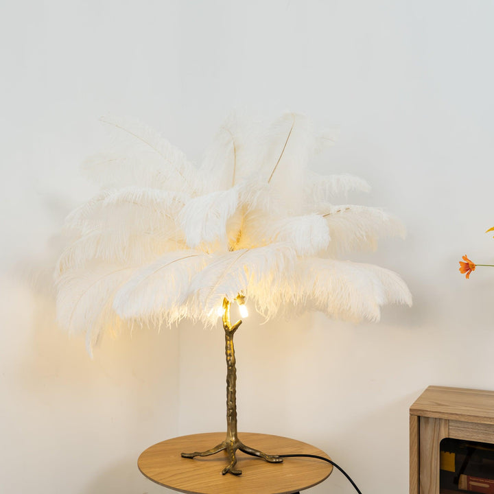 Strutsfjäder Bordslampa