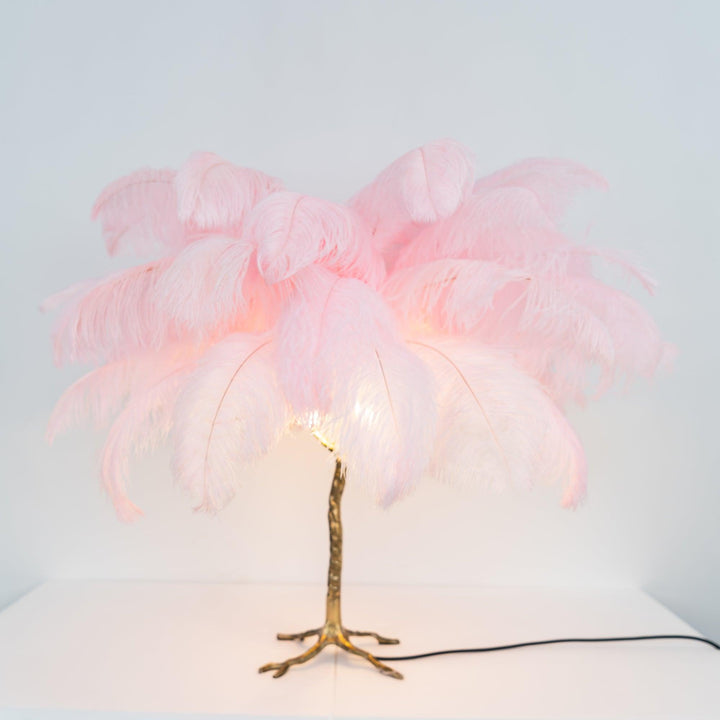 Strutsfjäder Bordslampa