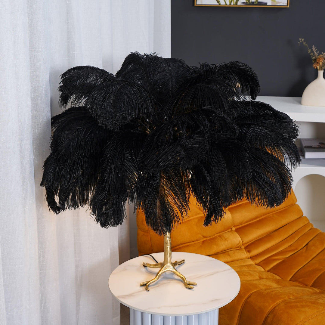 Strutsfjäder Bordslampa