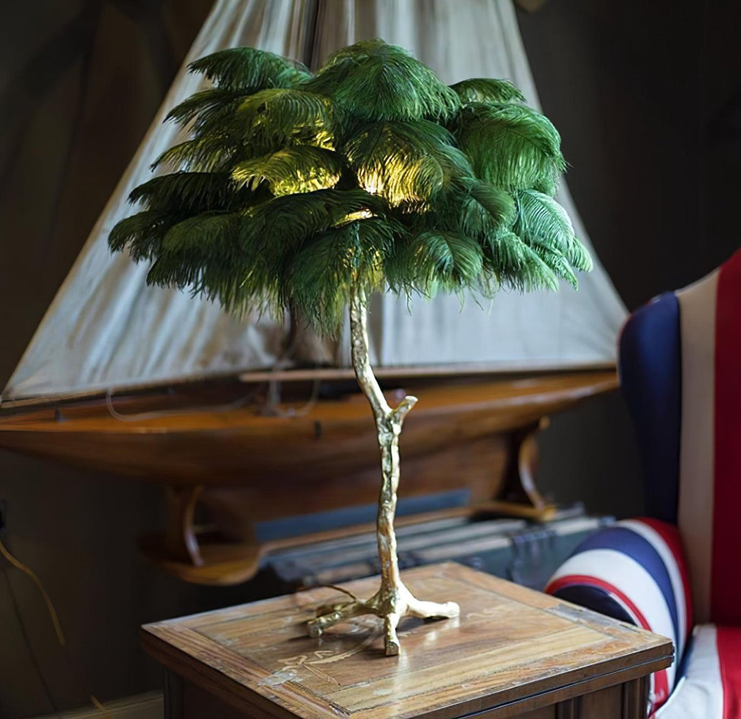 Strutsfjäder Bordslampa