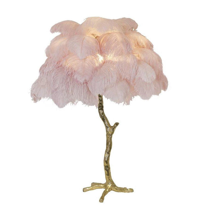 Strutsfjäder Bordslampa