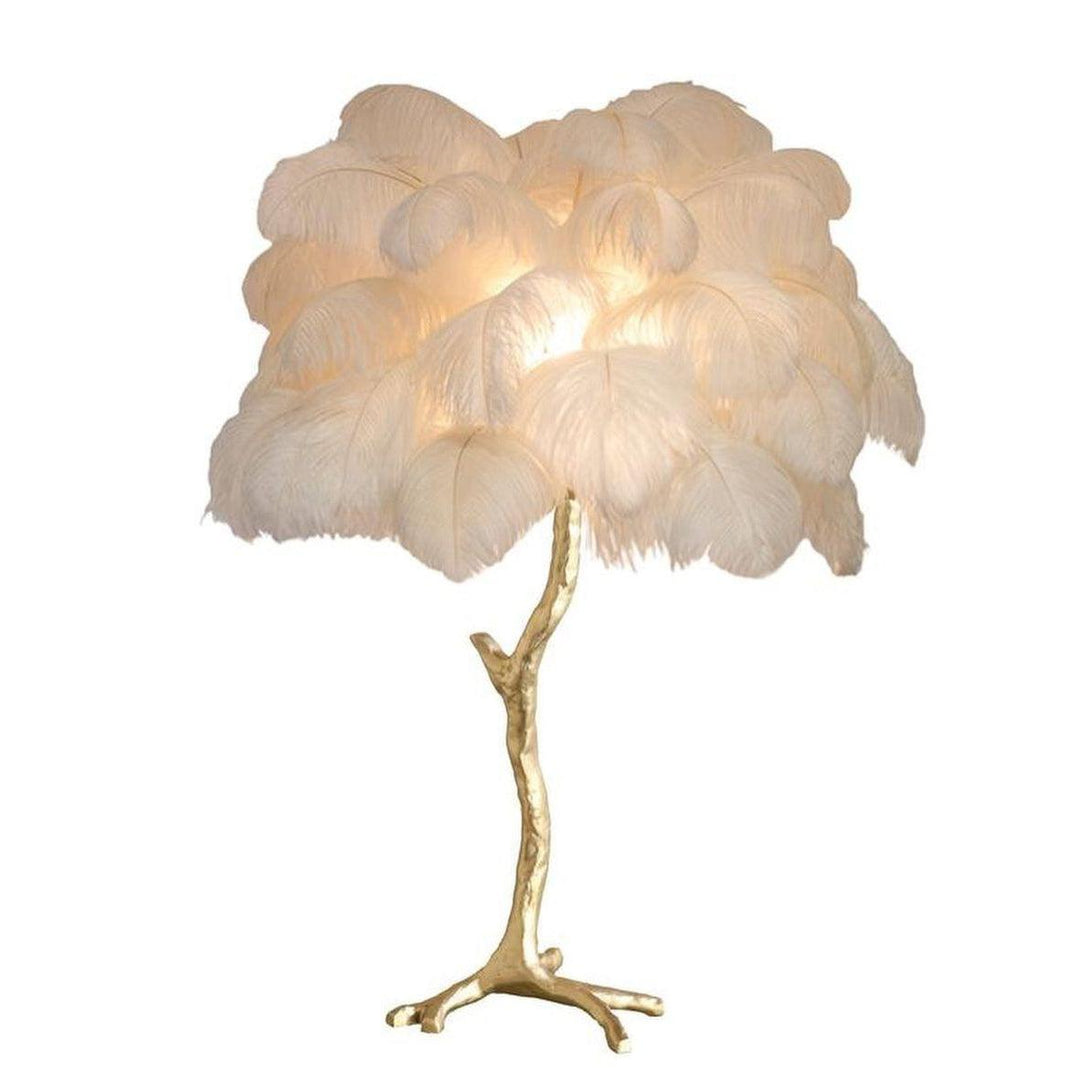 Strutsfjäder Bordslampa