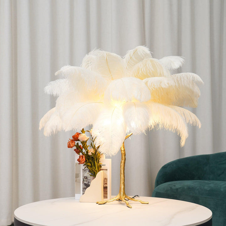 Strutsfjäder Bordslampa