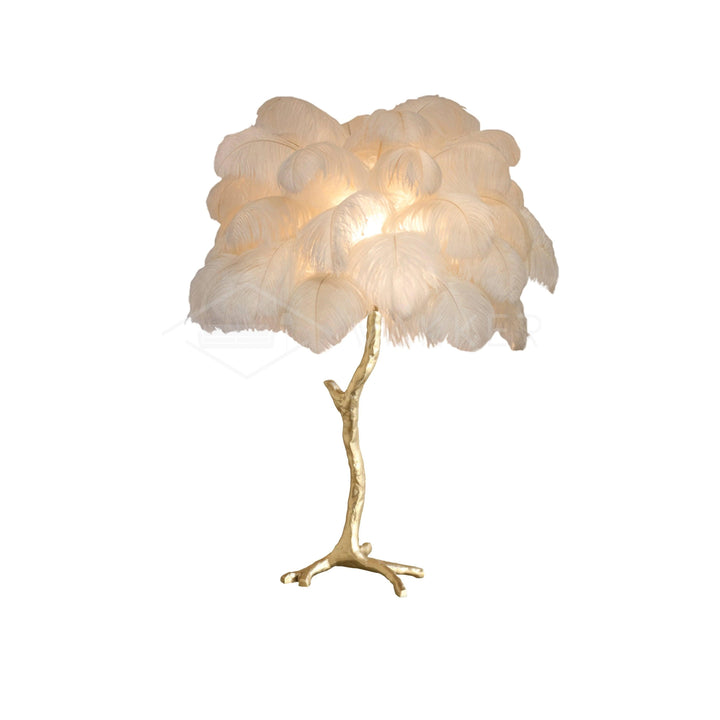 Strutsfjäder Bordslampa