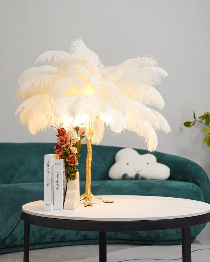 Strutsfjäder Bordslampa