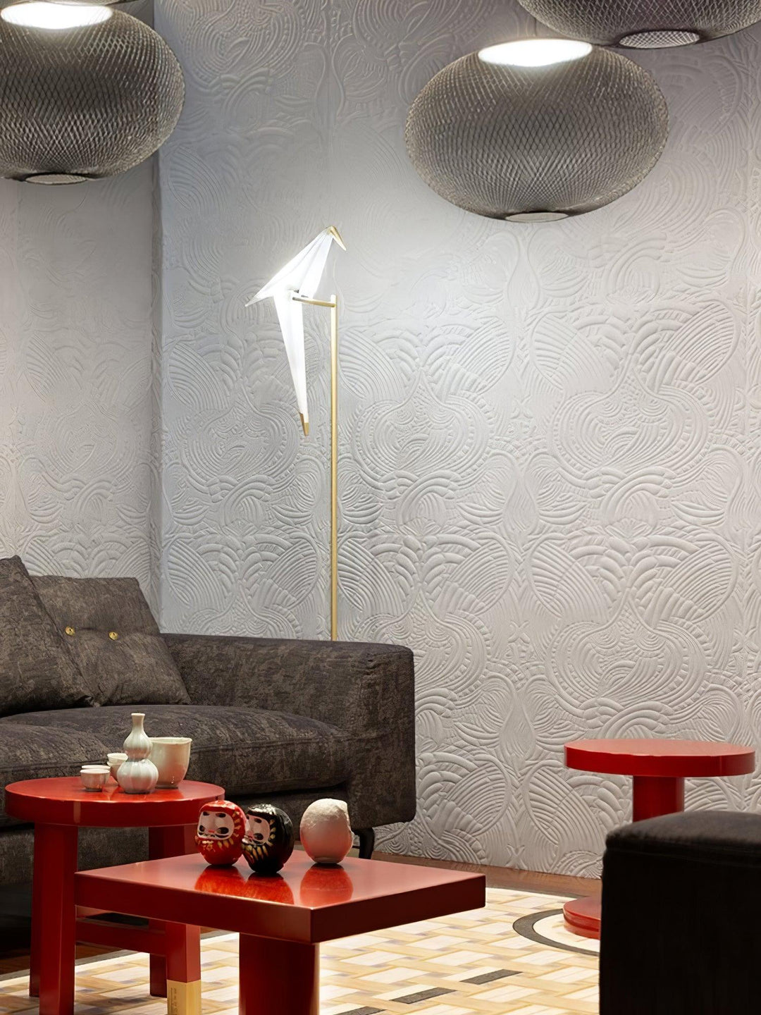 Papperstrana Golvlampa