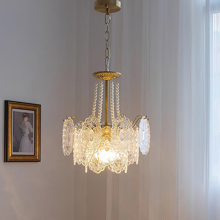 Pärlor Glas Kandelaber