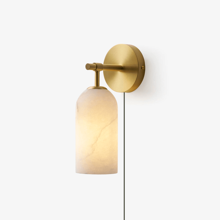 Pillar Alabaster Vägglampa med Plug-in