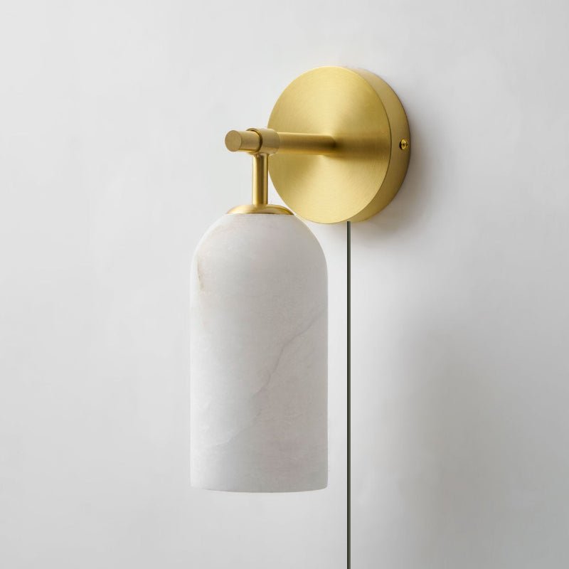 Pillar Alabaster Vägglampa med Plug-in