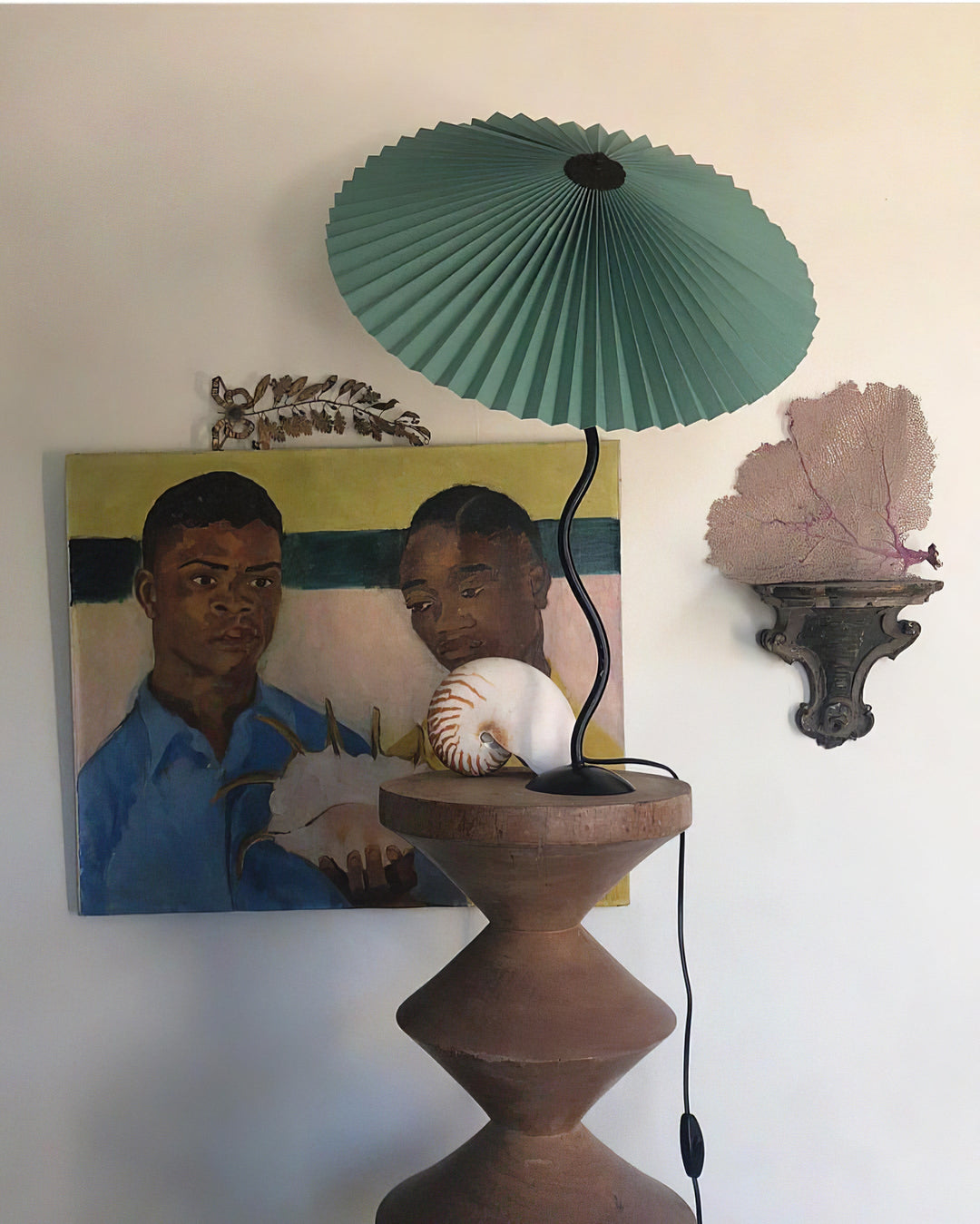 Fållad Lampa med Skärm